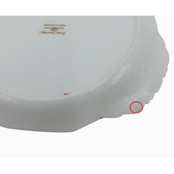 Vintage ROYAL STAFFORD Plate with Handles and Pink Roses 8 Inches - Picture 12 of 13